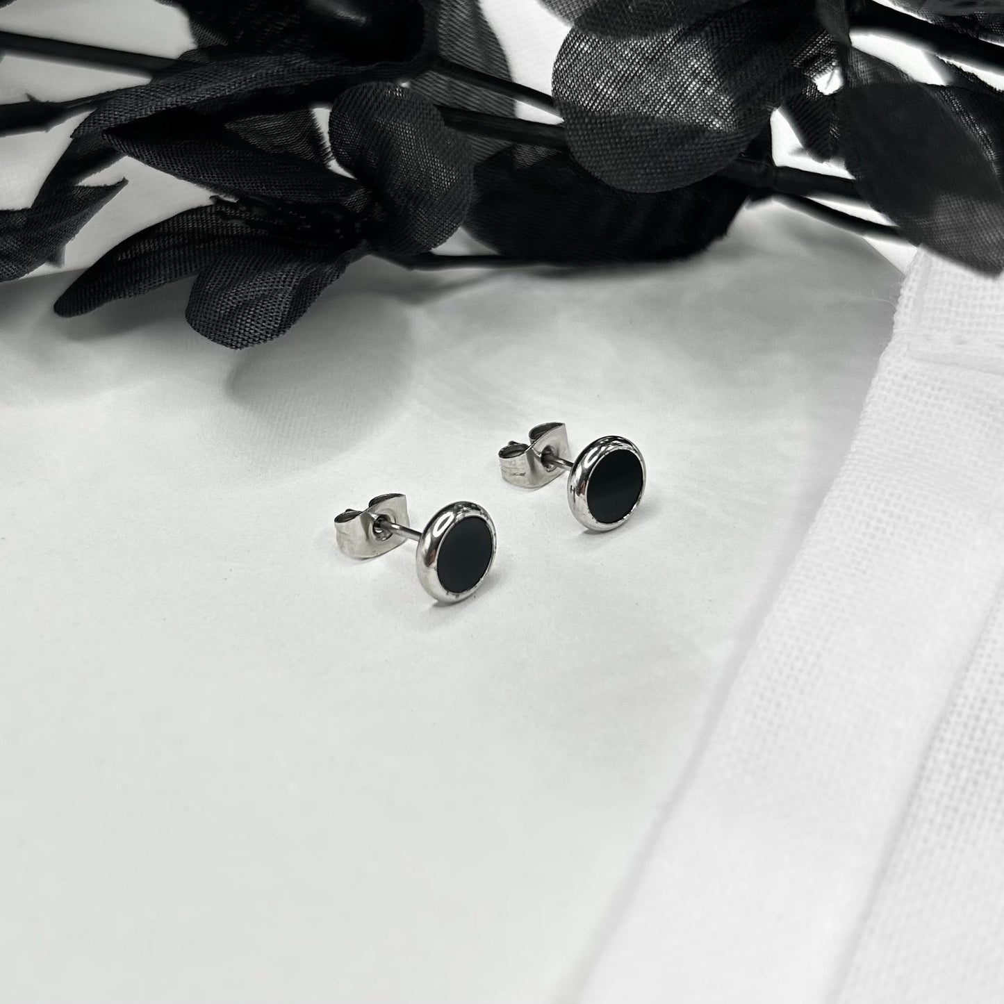 Sea-Safe™ Silver Onyx Studs