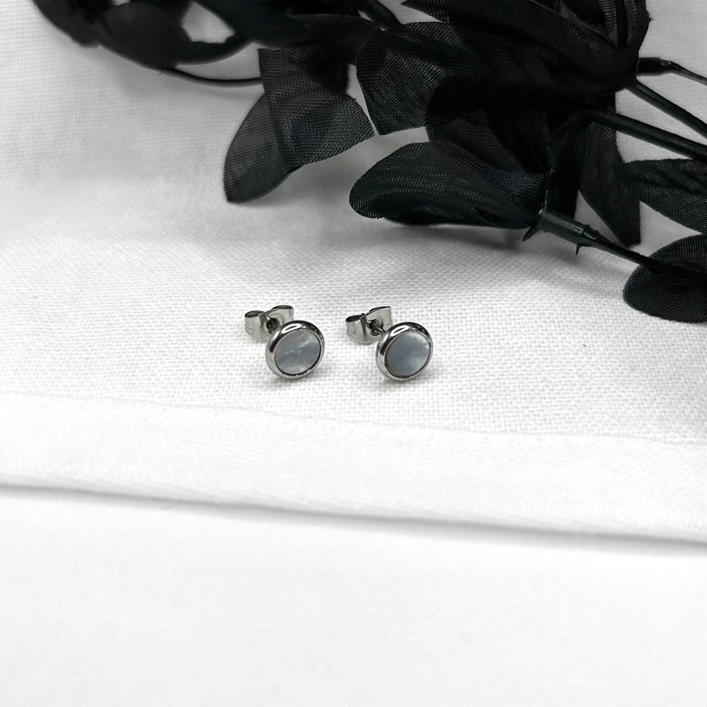 Sea-Safe™ Silver Opal Studs