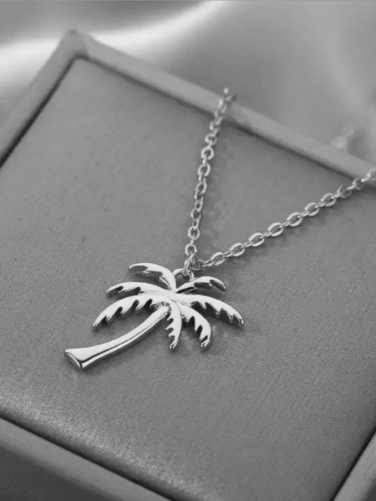 Sea-Safe™ Silver Palm Tree Necklace