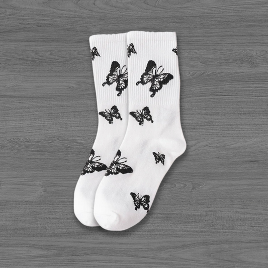 White Butterfly Socks