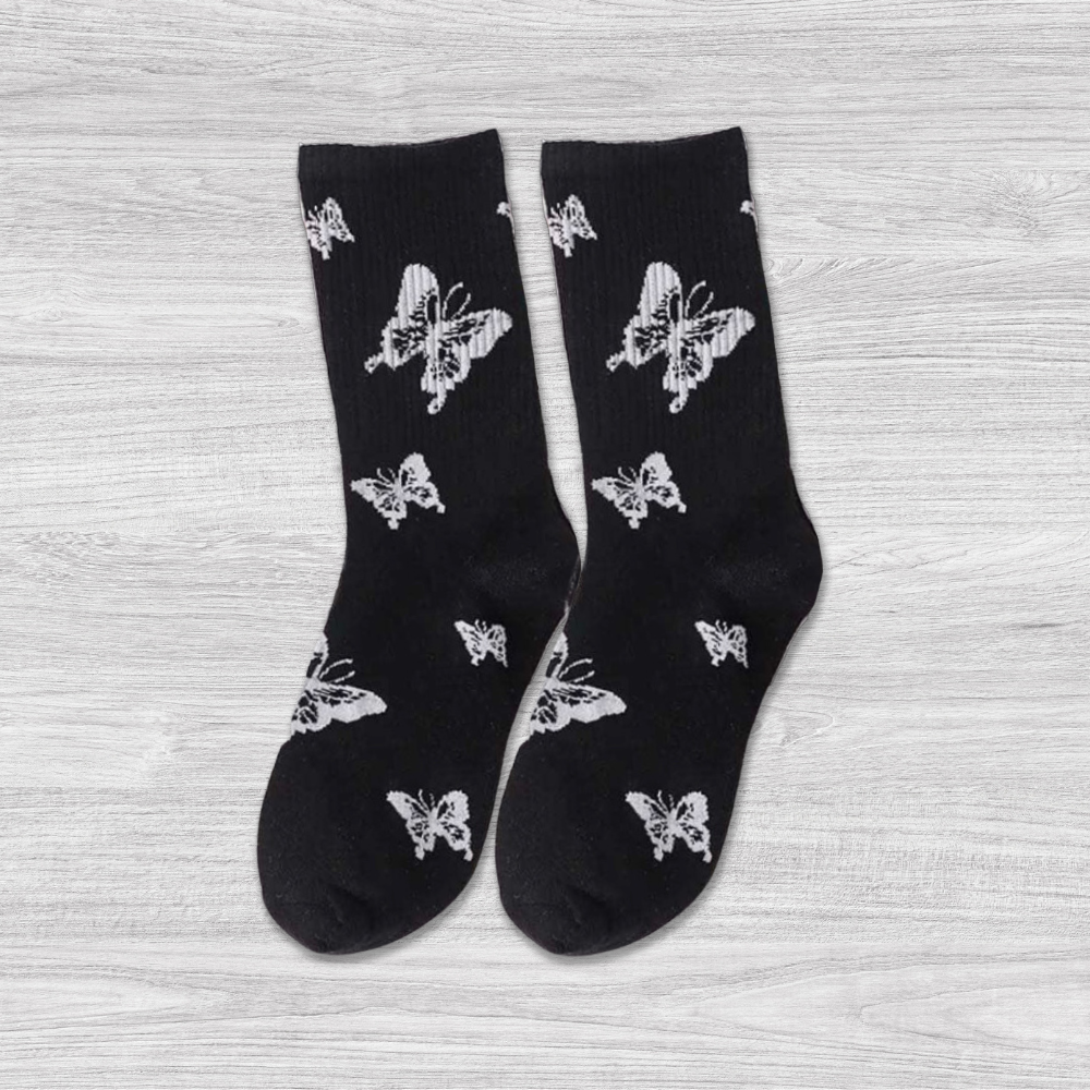 Black Butterfly Socks