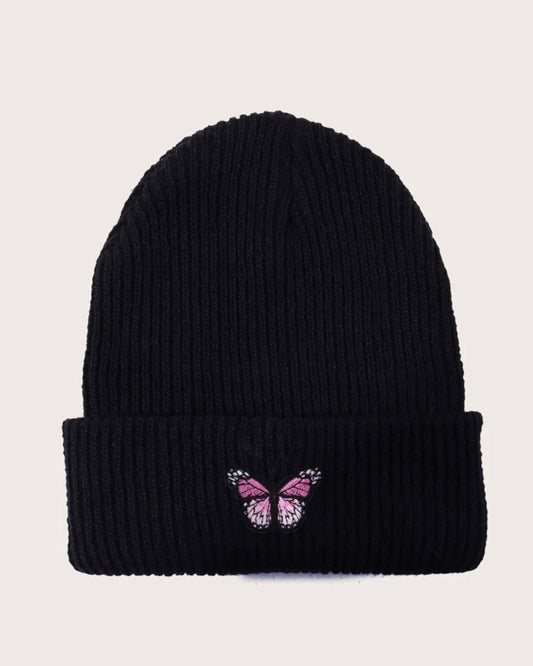 Pink Butterfly Beanie